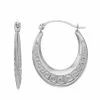 Coupon 🎉 Unbranded 10k White Gold Greek Key Pattern Oval Hoop Earrings 🔔