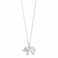 Top 10 🤩 Unbranded Two Tone Sterling Silver Freshwater Cultured Pearl & Lab-Created White Sapphire Elephant Pendant Necklace 🌟