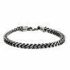 Flash Sale ⌛ Unbranded Men's Oxidized Stainless Steel Franco Chain Bracelet 😀