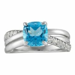 Best reviews of 🤩 Unbranded Sterling Silver Blue Topaz & Lab-Created White Sapphire Ring ❤️
