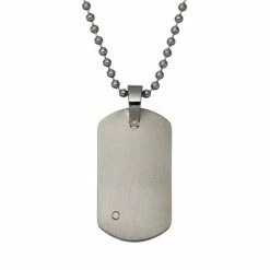 Best Pirce 🎁 Unbranded Diamond Accent Titanium 🐶 Dog Tag - Men 😉