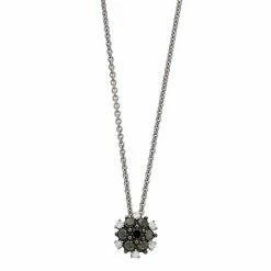 Cheap 🔥 Unbranded Sterling Silver 1/10 Carat Diamond Floral Pendant Necklace ❤️
