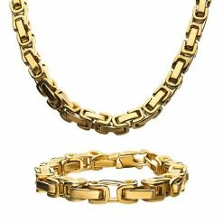 Cheap 😉 Unbranded Men's Stainless Steel Byzantine Chain Necklace & Bracelet Set ⭐