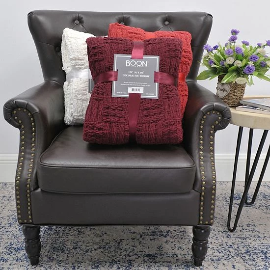 Cheap 💯 Unbranded Cable Knitted Throw Red 🔥 - Image 5