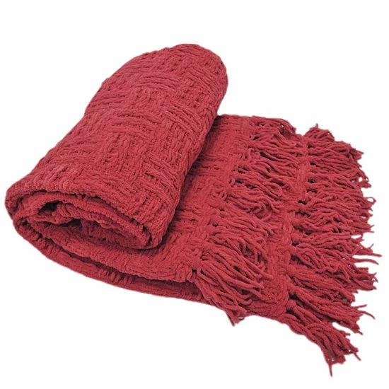 Cheap 💯 Unbranded Cable Knitted Throw Red 🔥 - Image 10