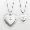Outlet 🤩 Unbranded Sterling Silver Diamond Accent Heart Locket & Pendant Set 🛒