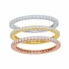 Deals 🛒 Unbranded Tri-Tone Sterling Silver Cubic Zirconia Eternity Ring Set ⌛