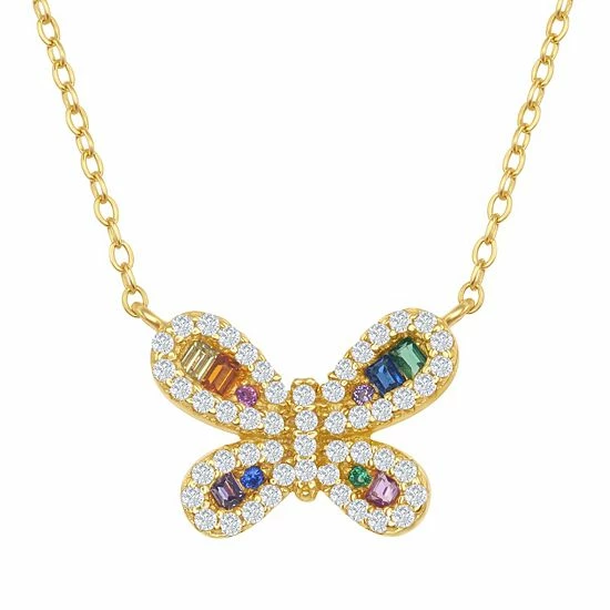 Buy 😉 Unbranded Sterling Silver Rainbow Cubic Zirconia Butterfly Necklace 😍 - Image 3