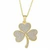 Hot Sale 🎁 Unbranded Gold Tone Sterling Silver Glitter Clover Pendant Necklace 🛒