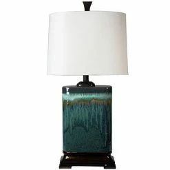 Best Sale 👏 Unbranded Carolina Blue Glaze Finish Table Lamp 🌟