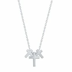 Outlet 🛒 Unbranded Sterling Silver Triple Cross Necklace 🔔