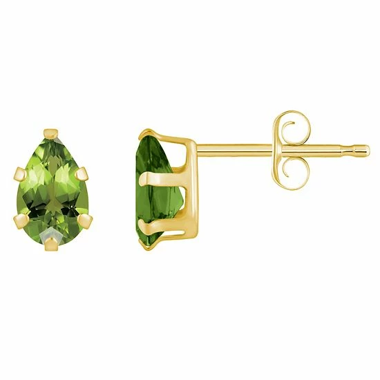 Best deal ๐ Unbranded 10k Gold Pear Shape Peridot Stud Earrings Yellow ๐งจ - Image 4