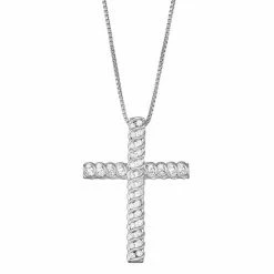 Best deal 💯 Unbranded 1/2 Carat T.W. Diamond Cross Pendant 14k Rose Gold Plated 🔥