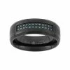 Brand new 💯 Unbranded 1/6 Carat T.W. Blue Diamond Black Ion-Plated Stainless Steel Wedding Band - Men 🎁