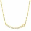 New 😀 Unbranded Healthcare Workers Appreciation 14k Gold Over Silver Cubic Zirconia Curved Bar Necklace 🌟