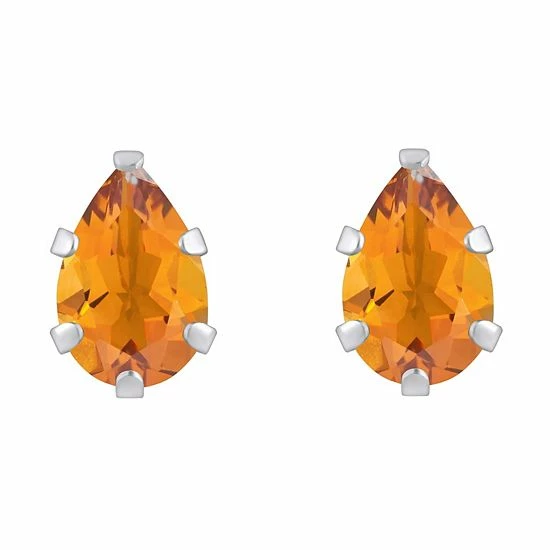 Deals 🔥 Unbranded 10k Gold Pear Shape Citrine Stud Earrings White 🎉 - Image 2