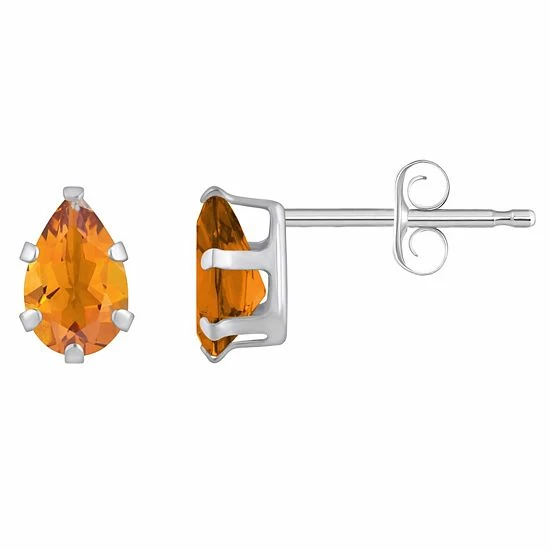 Deals 🔥 Unbranded 10k Gold Pear Shape Citrine Stud Earrings White 🎉 - Image 4