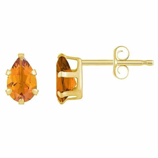 Deals 🔥 Unbranded 10k Gold Pear Shape Citrine Stud Earrings White 🎉 - Image 5