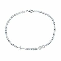 Top 10 🤩 Unbranded Cubic Zirconia Infinity & Cross Tennis Bracelet Gold Tone 🧨