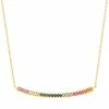 Discount ❤️ Unbranded Healthcare Workers Appreciation 14k Gold Over Silver Multicolored Cubic Zirconia Bar Necklace 🔥