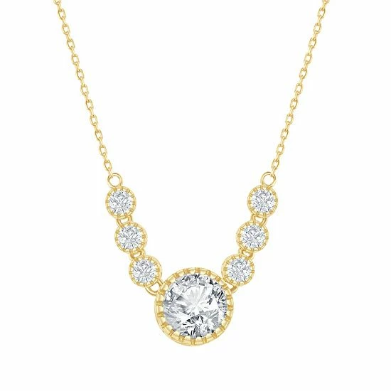 Buy 😉 Unbranded Sterling Silver Cubic Zirconia 5-Stone Necklace ⌛ - Image 2