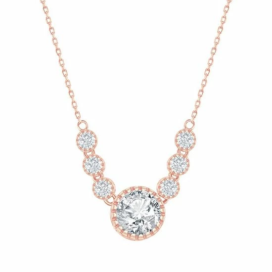 Buy 😉 Unbranded Sterling Silver Cubic Zirconia 5-Stone Necklace ⌛ - Image 3