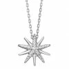 Discount 😀 Unbranded 👩 Women's Diamond Starburst Pendant In Sterling Silver 🔔
