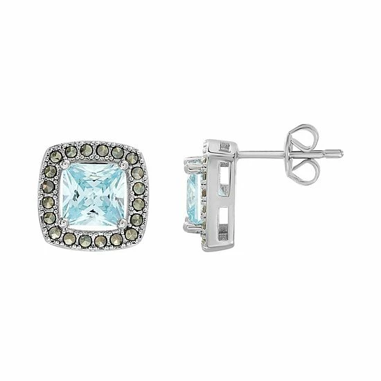 Best Pirce ๐ Unbranded Silver Plated Cubic Zirconia & Marcasite Halo Stud Earrings Silver Tone Clear ๐ - Image 2