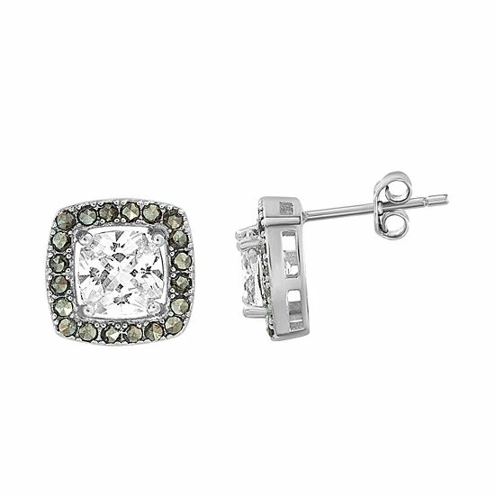 Best Pirce ๐ Unbranded Silver Plated Cubic Zirconia & Marcasite Halo Stud Earrings Silver Tone Clear ๐ - Image 3
