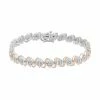 Deals 🎉 Unbranded 1/4 Carat T.W. Diamond Two-Tone Sterling Silver Link Bracelet 🤩