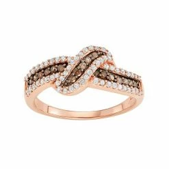 Best deal 🥰 Unbranded 14k Rose Gold Over Silver 1/2 Carat T.W. Brown & White Diamond Ring 🔔