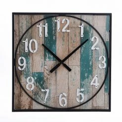 Outlet ✔️ Unbranded Square Weathered Framed Wall Clock 👏