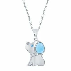 Coupon ✨ Unbranded Sterling Silver Larimar & Cubic Zirconia 🦮 Dog Necklace 👍