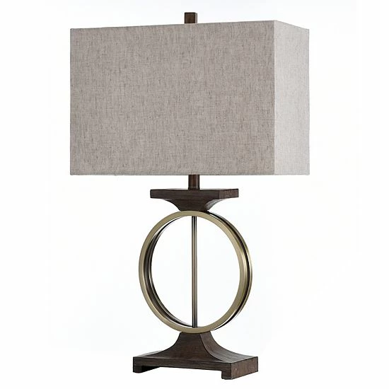 Cheap ๐ Unbranded Brass Ring Table Lamp With Moulded Wood-Like Accents ๐