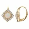 Hot Sale 😀 Unbranded 14k Gold Over Silver Lab-Created White Opal Leverback Earrings 🤩