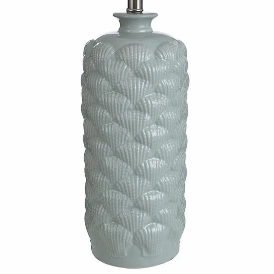 Outlet 🥰 Unbranded Light Blue Round Textured Ceramic Table Lamp 🔥 - Image 4