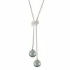 Cheapest 😍 Unbranded Sterling Silver Tahitian Cultured Pearl & Cubic Zirconia Bolo Necklace 💯