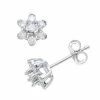 Best Pirce 🌟 Unbranded 10k White Gold Diamond Flower Stud Earrings 🥰