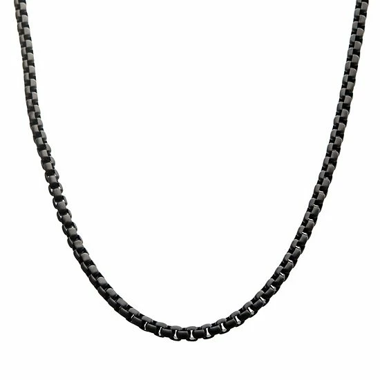 Brand new ⌛ Unbranded Men's Jet Tone Bold Round Box Chain Necklace 😉