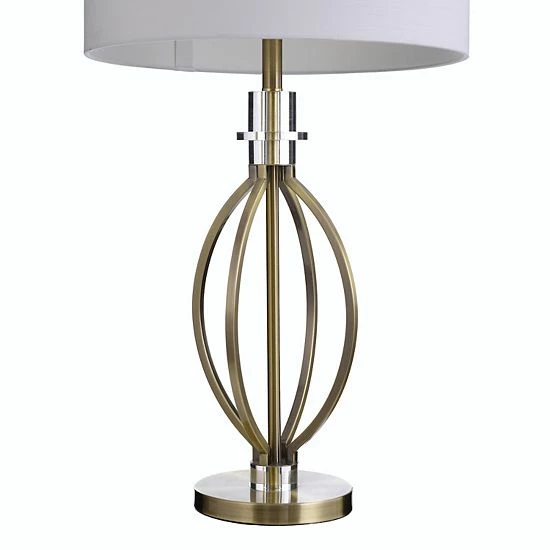 Brand new ๐ Unbranded Brass Double Ring Table Lamp With Acrylic Accents ๐ - Image 3