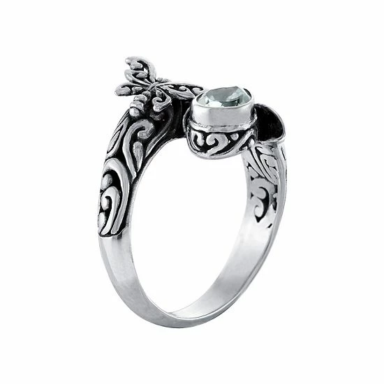 Hot Sale ❤️ Unbranded Sterling Silver Oxidized Blue Topaz Butterfly Ring ⭐ - Image 2