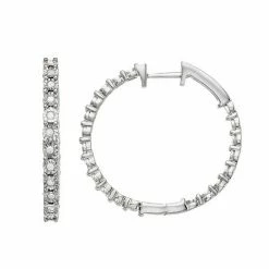 Discount 🤩 Unbranded 1/4 Carat T.W. Diamond Hoop Earrings Rose Tone 👏