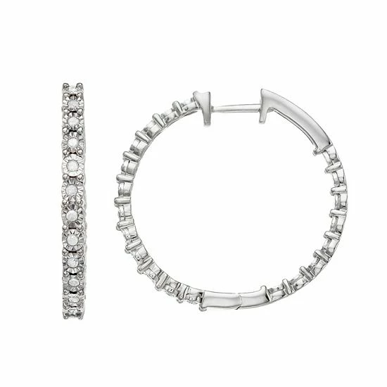 Discount ๐คฉ Unbranded 1/4 Carat T.W. Diamond Hoop Earrings Rose Tone ๐ - Image 4