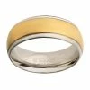Outlet 😀 Unbranded Men's Steel & Gold IP Patterned Design Ring 🎉