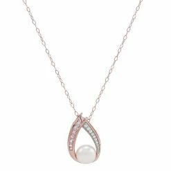 Best reviews of 💯 Unbranded 14k Rose Gold Over Silver Freshwater Cultured Pearl Pendant Necklace 👏