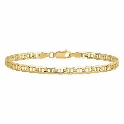 Outlet 🧨 Unbranded 14k Gold 3.75 Mm Concave Anchor Chain Bracelet 👍