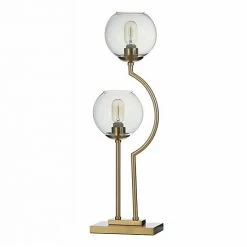 Coupon 👍 Unbranded Two Steel Brass Poles With Clear Glass Globe Up Lights 🔔