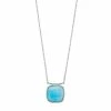 Discount ⭐ Unbranded Sterling Silver Larimar Square Pendant Necklace 😀