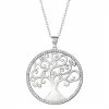 Budget ⌛ Unbranded Sterling Silver Cubic Zirconia Tree Pendant Necklace 🌟