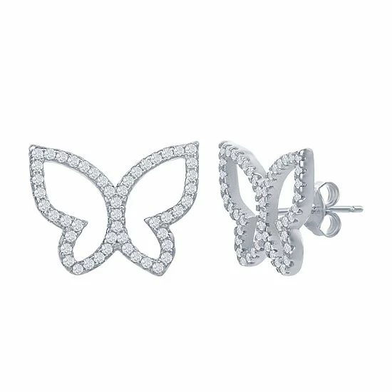 Discount 🌟 Unbranded Sterling Silver Cubic Zirconia Butterfly Stud Earrings 🎁